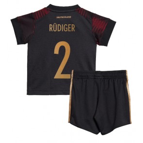 Německo Antonio Rudiger #2 Dětské Venkovní dres komplet MS 2022 Krátký Rukáv (+ trenýrky)